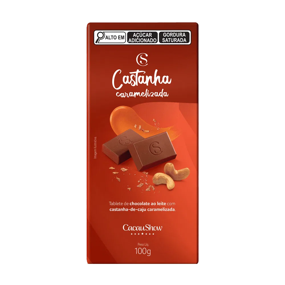 Tablete ao Leite com Castanha de Caju 100g - foto 1