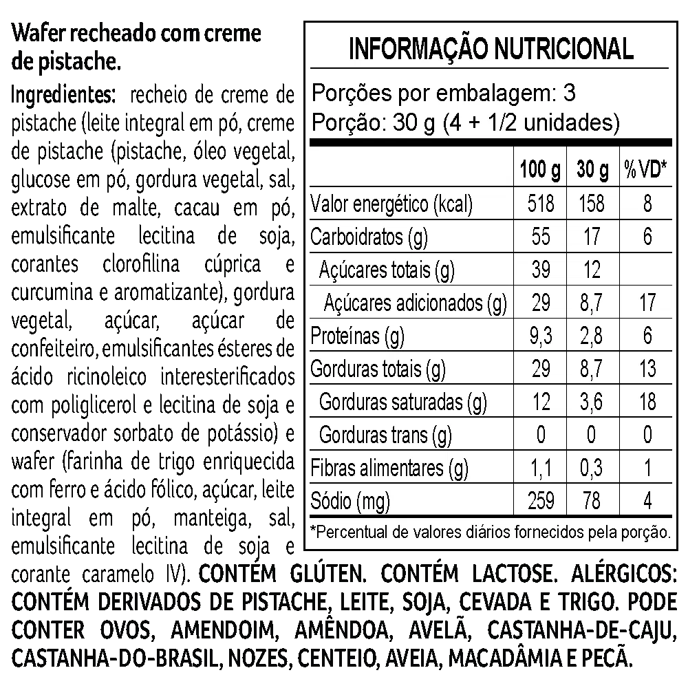 Wafer Biscoiteria Pistache 80g - foto 2