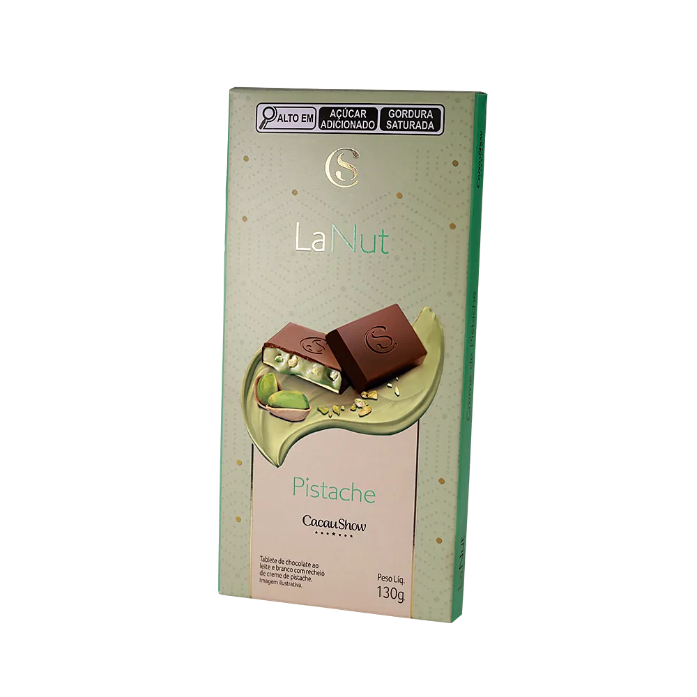 Tablete LaNut ao Leite e Branco Pistache 130g - foto 1