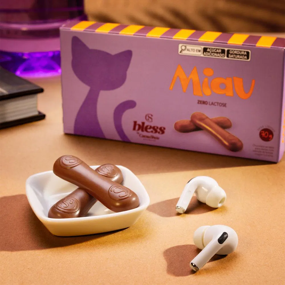 Tablete Miau Bless Zero Lactose ao Leite 70g - foto 3