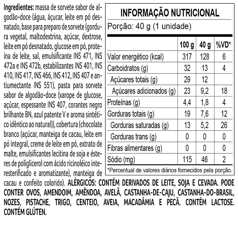 Sorvete Ursinhos Carinhosos Algodão Doce 40g - foto 2